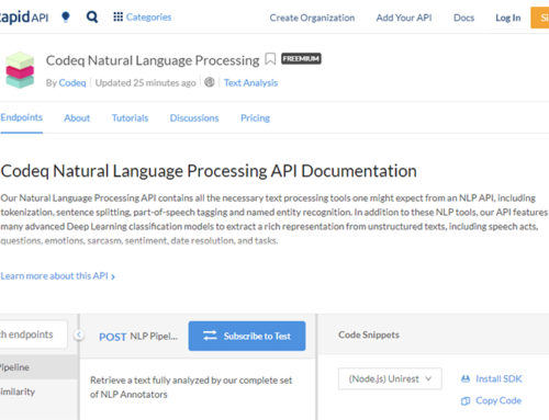 Codeq NLP API is Now Available on the RapidAPI Marketplace